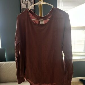 PINK VS ribbed long sleeve tee